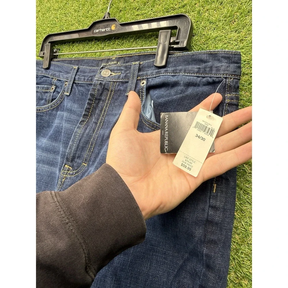 Vintage Banana Republic Jeans Mens 34x30 Faded Bootcut Wide Leg Casual Denim NWT